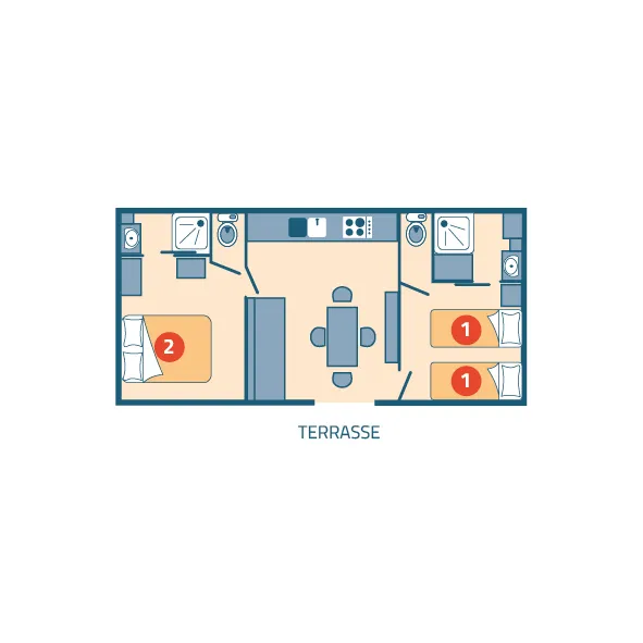 Mobil-Home Clim Suite Duo - 34M² - 2 Chambres