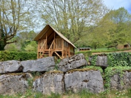 Huuraccommodatie(s) - Lodge Tent Cyclo'oh - Zonder Privé Sanitair - Camping Au Cœur Des Vignes