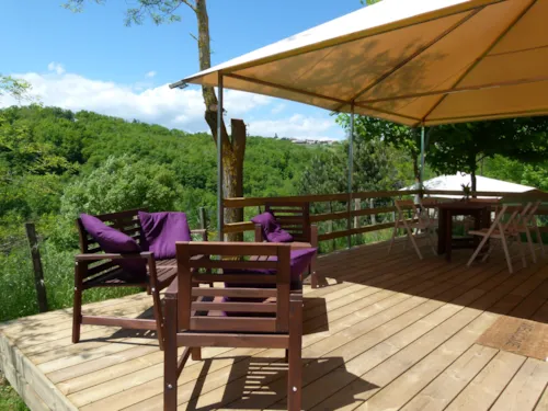 Mietunterkunft - Lodge Insolite Premium Pagan - 2 Schlafzimmer - Sanitäranlagen - 30 M² Und 25 M² Terrasse - image n°5 - Ushuaïa Villages - Camping l'Oasis *****