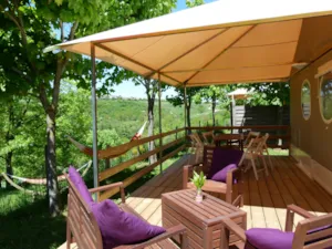 Locatif - Lodge Insolite Premium Pagan - 2 Schlafzimmer - Sanitäranlagen - 30 m² und 25 m² Terrasse - Ushuaïa Villages - Camping l'Oasis *****
