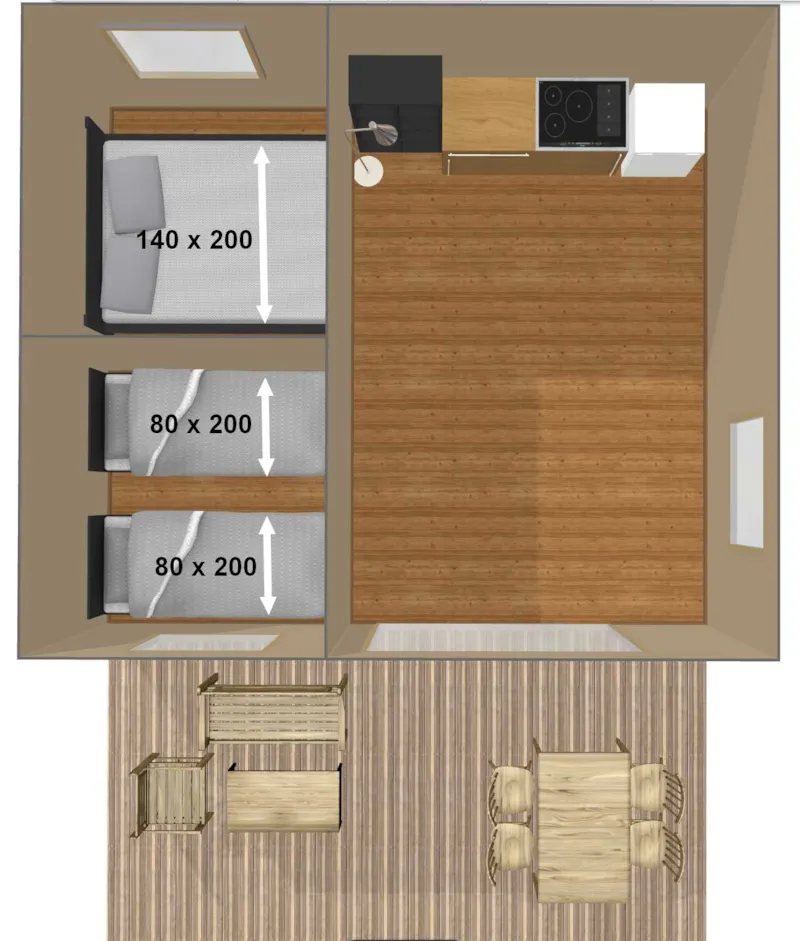 Lodge Insolite Nature Canada 2 Chambres Sans Sanitaires - 25 M2 + 15 M² Terrasse Couverte