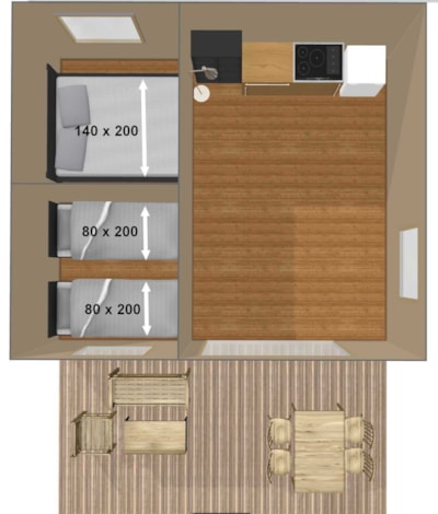 Lodge Insolite Nature Canada 2 bedrooms without sanitary facilities - 25 m² + 15 m² covered terrace