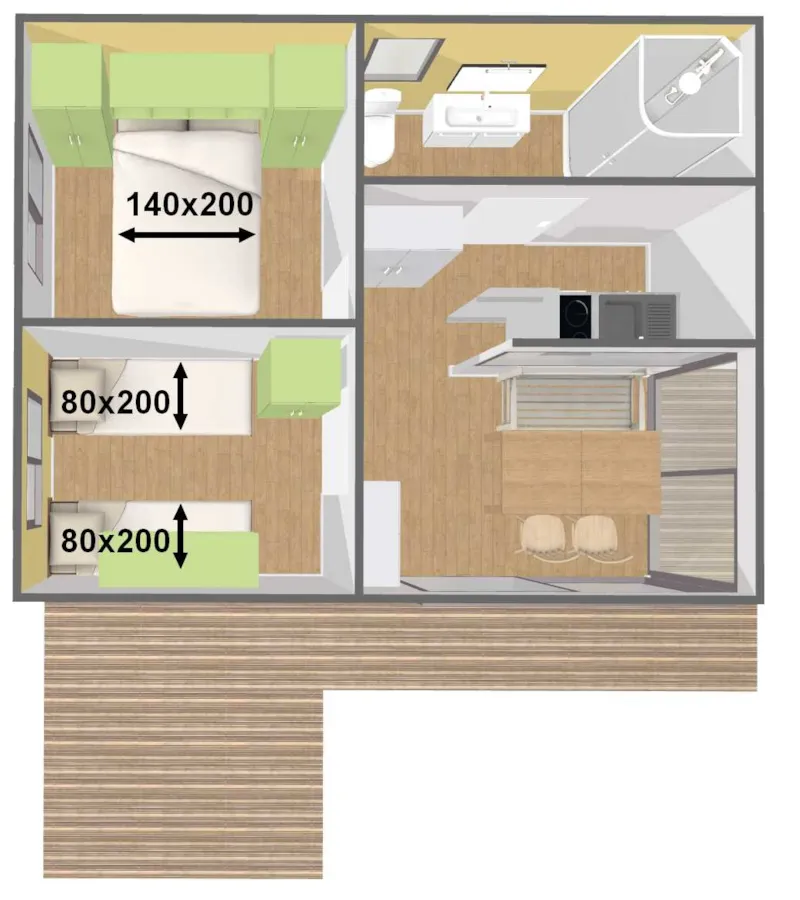 Chalet Confort Titom - 2 Chambres - 25M²