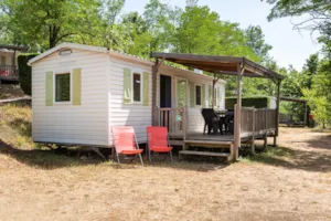 Locatif - Mobilheim Confort Titania - 2 Schlafzimmer - 25m² + 10m² überdachte Terrasse - Ushuaïa Villages - Camping l'Oasis *****