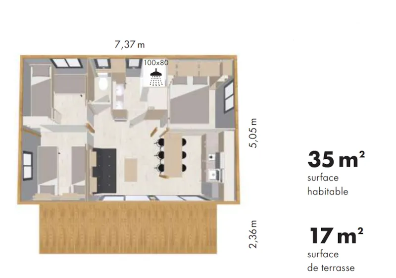 Nouveau 2025 Chalet Privilège Marsanne - 3 Ch - Tv - 35M², Terrasse Couverte De 17M²