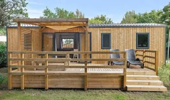 Mietunterkunft - Mobilheim  Premium - 42 M² - 3 Schlafzimmer - Erhöhte Terrasse - Camping Marvilla Parks - Les Gorges de Provence