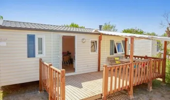 Mietunterkunft - Mobilheim Comfort - 31 M² - 3 Schlafzimmer - Erhöhte Terrasse - Camping Marvilla Parks - Le Castellas