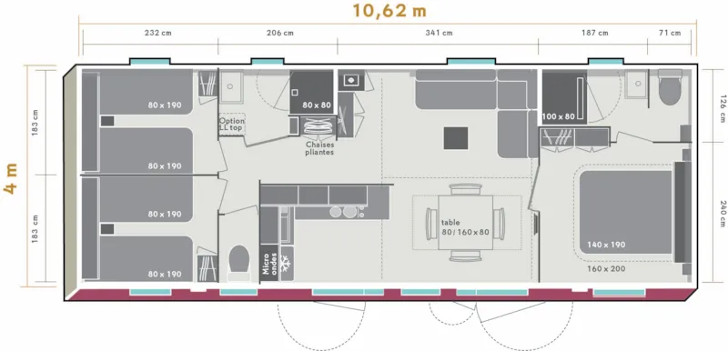 Mobil-Home Evasion Premium 37 M² (3 Chambres 2 Salles De Bain) 6 Pers.