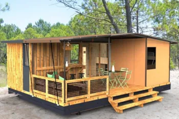 Location - Tiny Logde - 2 Chambres - Camping Bel Air Village Le Lac de Cazaux