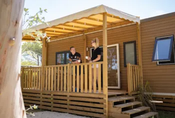 Mietunterkunft - Mobilheim Riviera 3 Schlafzimmer Mit Klimaanlage - Camping Le Hameau des Pins