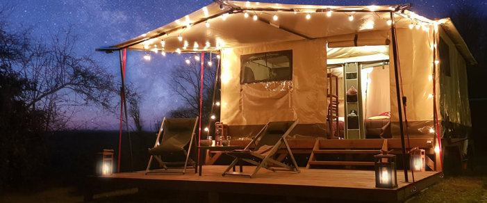 A 23² two bedrooms lodge tent "hypitipy" Without sanitary facilities