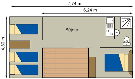 Huuraccommodatie(s) - 35M² Vakantiehuis Voor Grote Families, Grote Ruimte, Vaatwasser, Tv, 3 Slaapkamers - image n°10 - Domaine de l'Ecluse