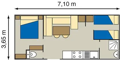 Location - Mobil-Home Colorado Plus 25M² Tres Belle Vue Un Espace Bébé - Climatisation - Tv - 2 Chambres - image n°10 - Domaine de l'Ecluse