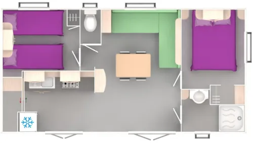 Huuraccommodatie(s) - Stacaravan Niagara Plus 31M² Airconditioning, Vaatwasser, Oven - 2 Slaapkamers - image n°8 - Domaine de l'Ecluse