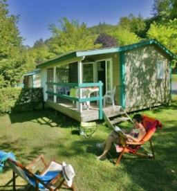 Mietunterkunft - Hütte Lavande Confort 21M² - 2 Zimmer + Überdachte Terrasse 10 M² - Flower Camping Le Val de la Marquise