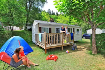Mietunterkunft - Mobilheim Pacifique Confort 25M² - 2 Zimmer + Halbüberdachte Terrasse  10M² + Tv - Flower Camping Le Val de la Marquise