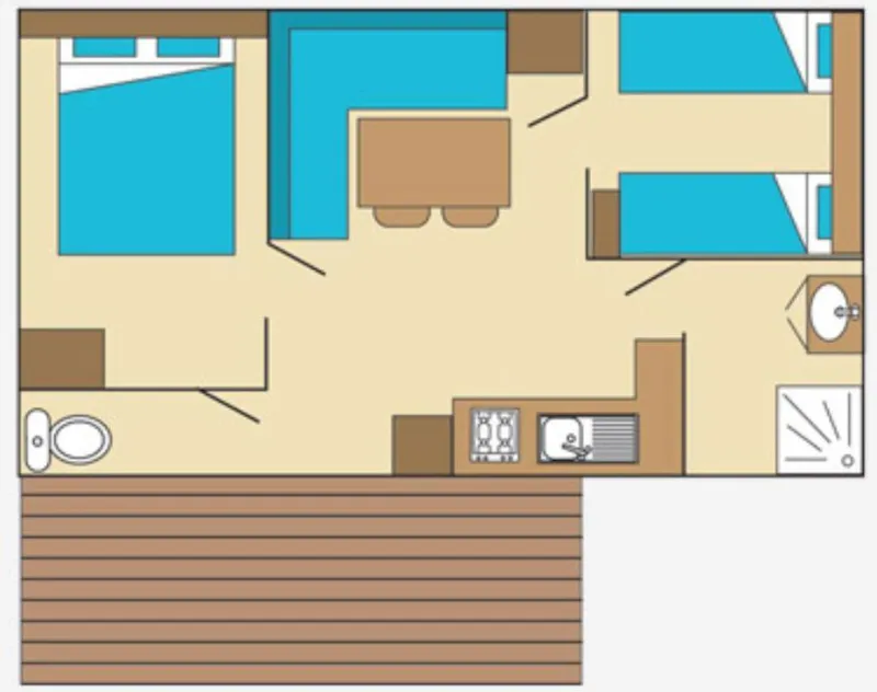 Mobil Home Colorado Standard 28M² - 2 Chambres  + Terrasse Non Couverte 9M² (Dimanche)