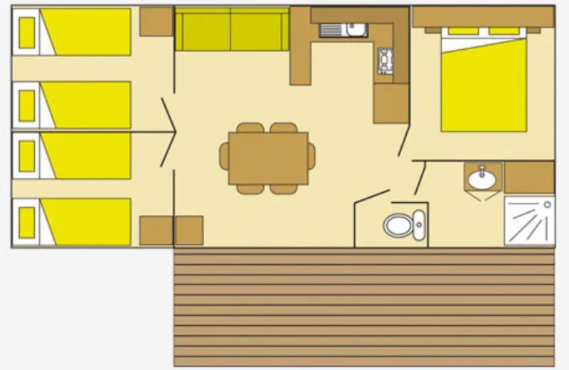 Mobil Home Grand Charme Confort 32M² - 3 Chambres + Terrasse Non Couverte 15M²