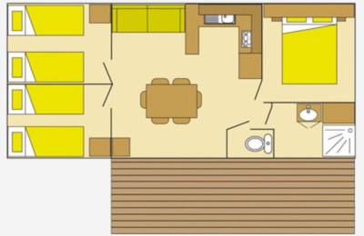 Mobil home Grand Charme CONFORT 32m² - 3 Rooms + terrace 15m²