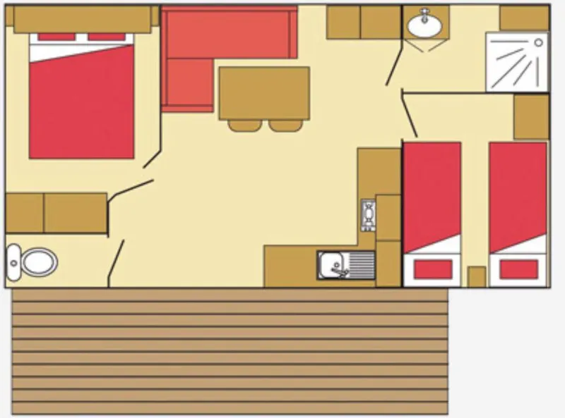 Mobil Home Charmeur Confort 27M² - 2 Chambres  + Terrasse Non Couverte 10M²