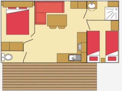 Mobil home Charmeur CONFORT 27m² - 2 bedrooms + terrace  10m² (Sunday)