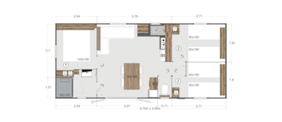Mobile-home Eden Trio - 3 bedrooms + TV — 6