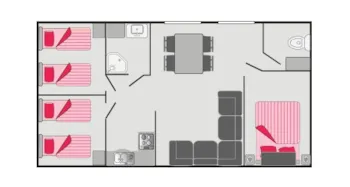 Mietunterkunft - Classic Xl - 3 Bedrooms - 33M² - Air Conditionning - Camping Marvilla Parks - Le Napoléon