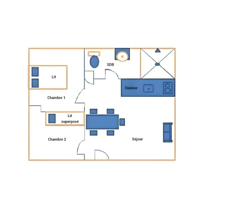 Gîte 33M² - 2 Chambres