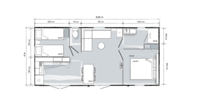 Mobile-home PREMIUM 2 bedrooms PREMIUM ACACIA 32m² + Air Conditioning + Dishwasher + TV — 9