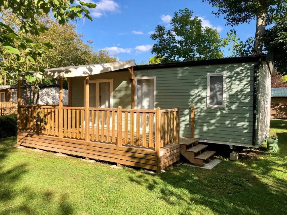 Mietunterkunft - Mobilheim Confort Plus 2 Zimmer Riviera Suite 29M² + Klima-Anlage - Camping MOULIN DE PAULHIAC
