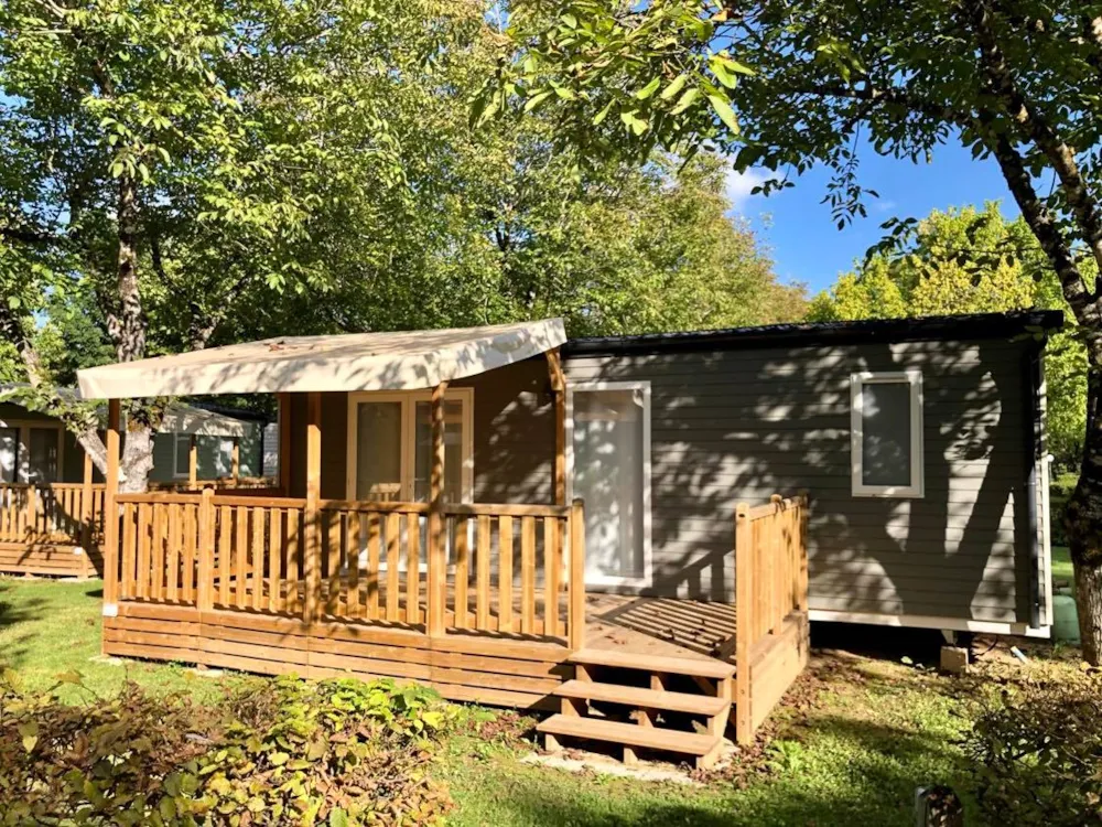 Mietunterkunft - Mobilheim Confort Plus 3 Zimmer Riviera Famille 31M² + Klima-Anlage - Camping MOULIN DE PAULHIAC