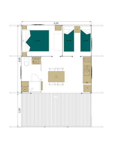 Tent PREMIUM 2 bedrooms CIAT 36m² — 8