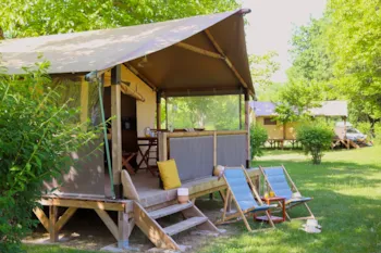 Mietunterkunft - Zelt Confort Plus 2 Zimmer Bali 32M² - Camping MOULIN DE PAULHIAC