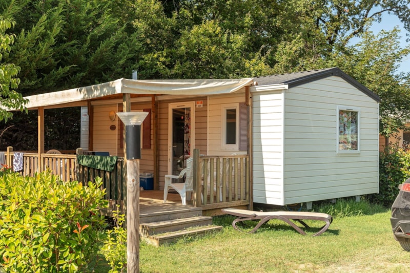 Mobile-home Comfort | 29m² | 2 slaapkamers | Verhoogd terras (maximaal 4 volwassenen)