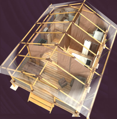Kabana toilée de luxe - 34 m²