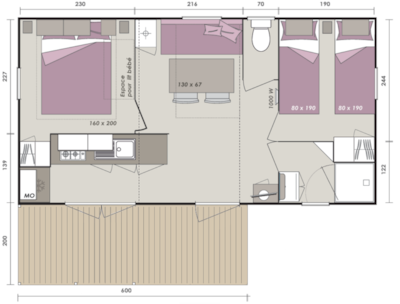 Mobile-home Super Mercure Riviera - 2 bedrooms