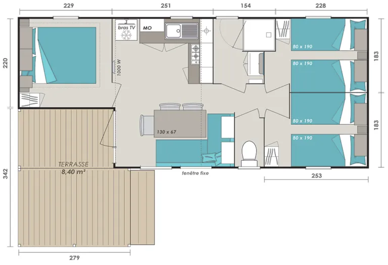 Mobil-Home Loggia - 3 Chambres