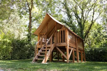 Mietunterkunft - Ungewöhnliches Zelt Nature Cyclo 1 Schlafzimmer - Ohne Sanitäranlagen - Ohne Küche - Camping de l'Etang Sites et Paysages