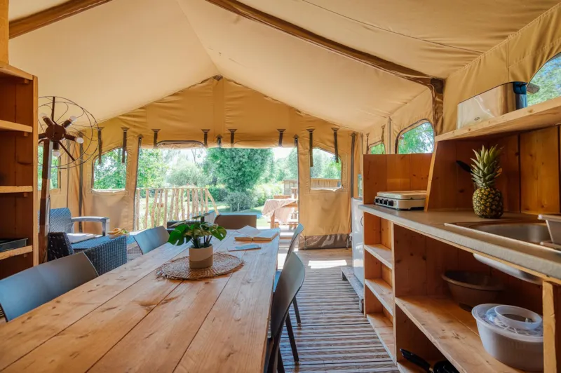 Tente Insolite Premium Safari 2 Chambres - Avec Cuisine Et Sanitaires