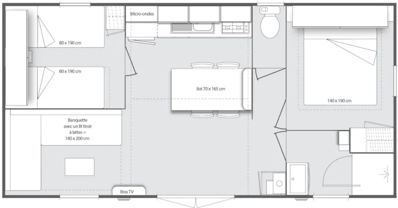 Mobilhome Premium 2 Chambres  31.20M²