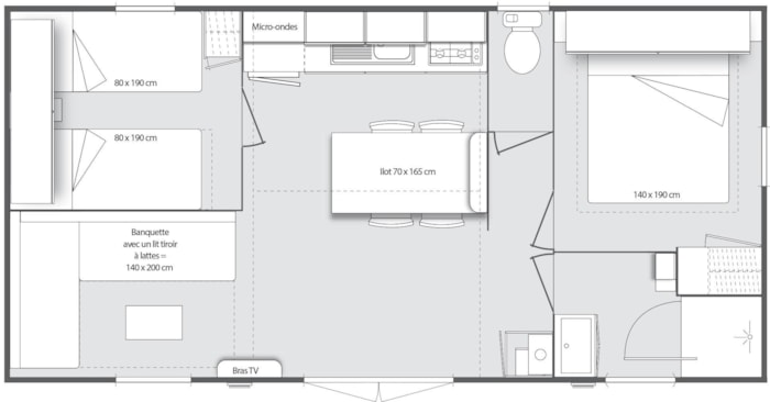 Mobilhome Premium 2 Chambres  31.20M²
