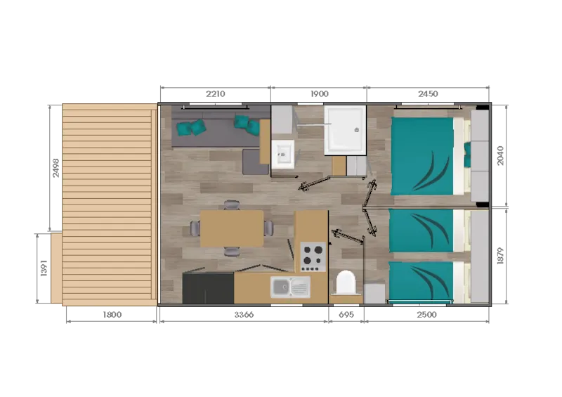 Mobilhome Raguenes 2 Chambres 4 Personnes