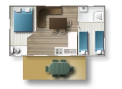 MOBILE-HOME with TV - 2 bedrooms — 3