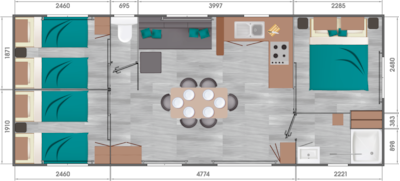 Mobil-home 3 bedrooms + TV - 2026