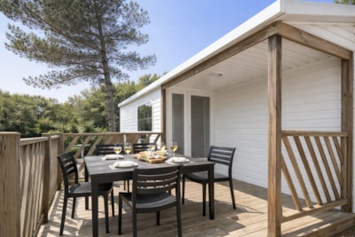 Air-conditioned mobile home with 2 bedrooms
