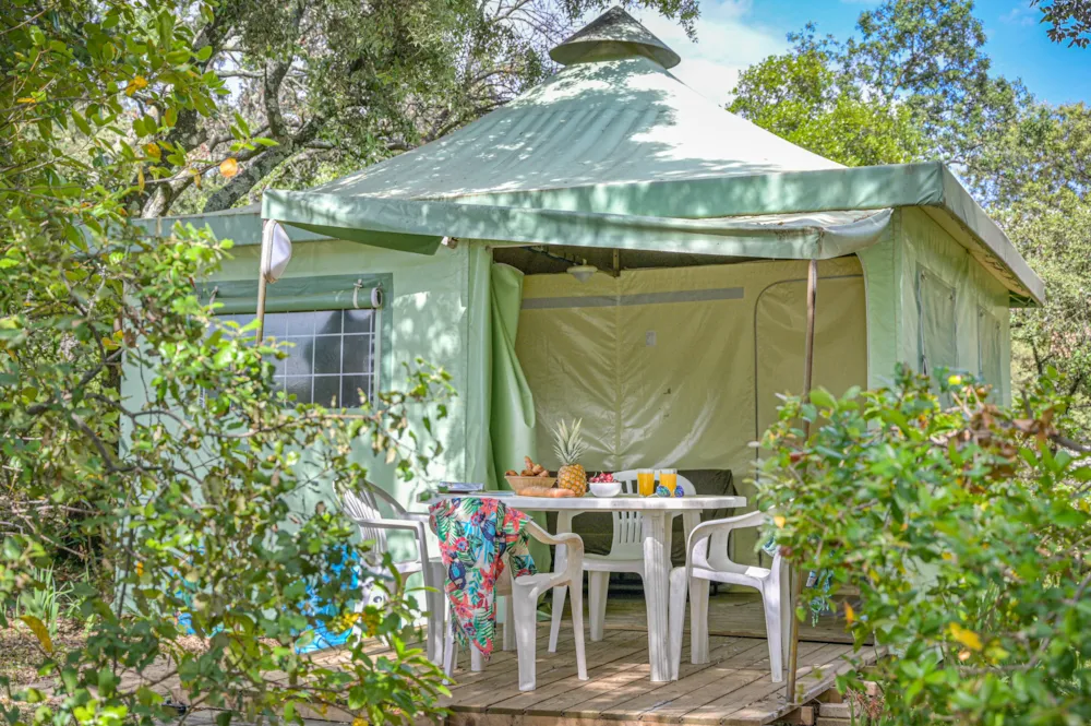 Location - Bungalow Toilé - Standard 16M² (2 Chambres - Sans Sanitaire) - Flower Camping le FONDESPIERRE