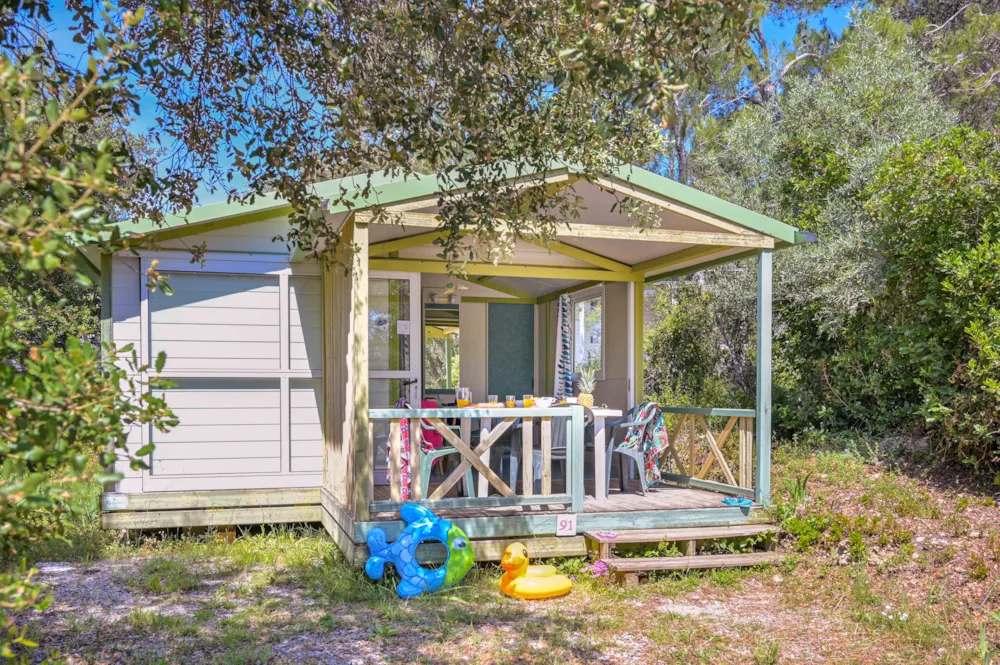 Location - Chalet Standard - 25 M² (2 Chambres - Climatisation - Tv) Terrasse Couverte - Flower Camping le FONDESPIERRE