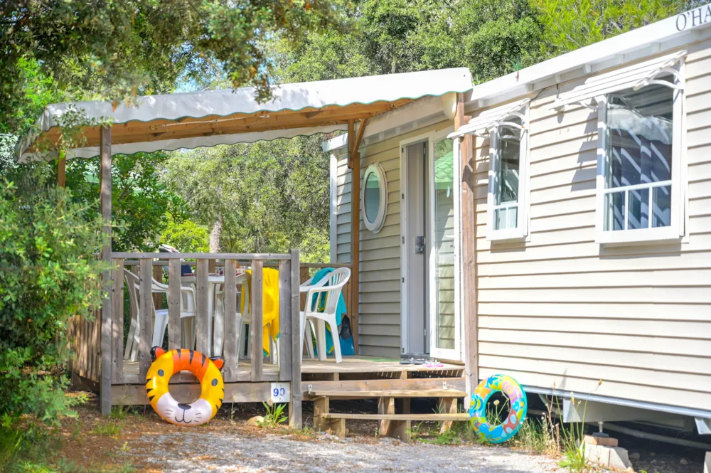 Location - Mobil-Home Confort - 30 M² (3 Chambres - Climatisation - Tv) - Flower Camping le FONDESPIERRE