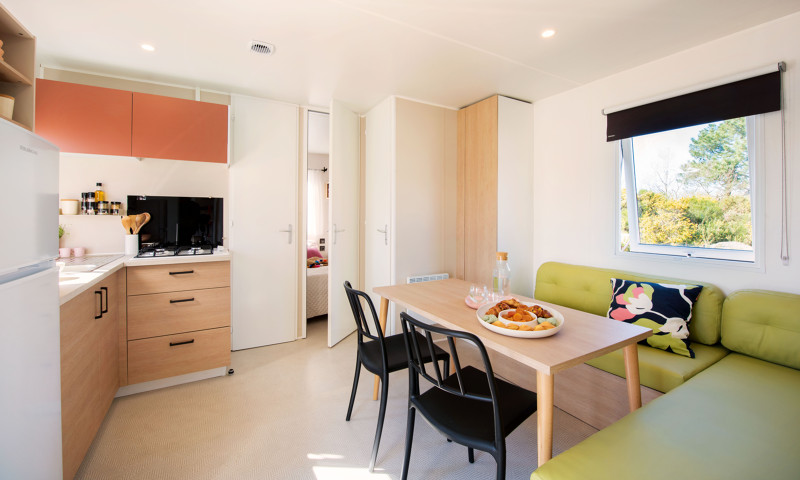 Location - Mobil-Home Premium - 28M² (3 Chambres + Climatisation + Tv + Lv) - Camping Le Fondespierre