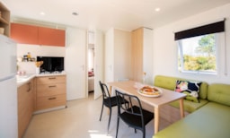 Mietunterkunft - Mobilheim Premium - 28M² (3 Zimmer + Klimaangle + Tv +Geschirrspüler + Bettwäsche Und Handtücher) - Flower Camping le FONDESPIERRE